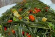 清炒海带，美味又营养（一道家常菜，健康的选择）